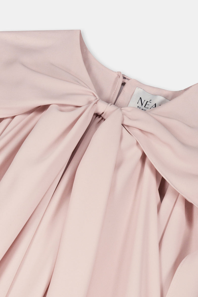 Nean Cape-Sleeve Gown Light Pink