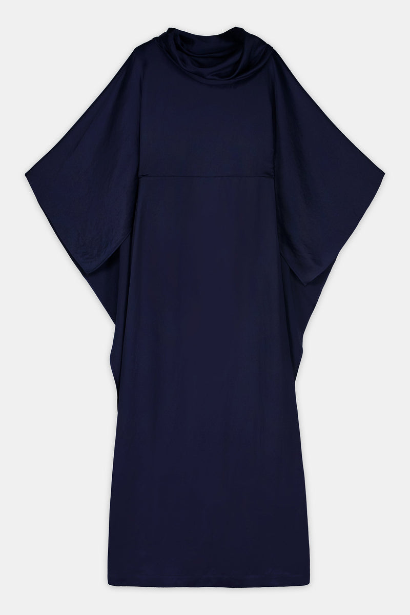 Nean Draped Kaftan Gown Navy