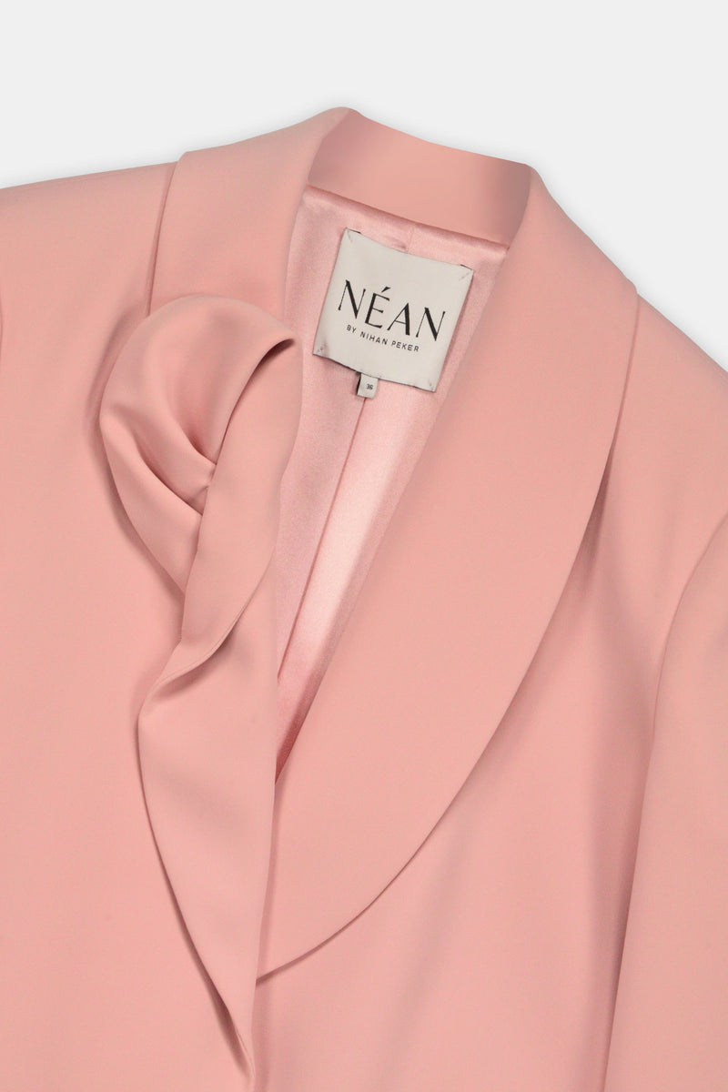 Nean Draped Lapel Tailored Jacket Blush