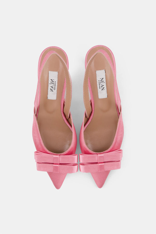 Nean Bow Detail Slingback Pumps Pink