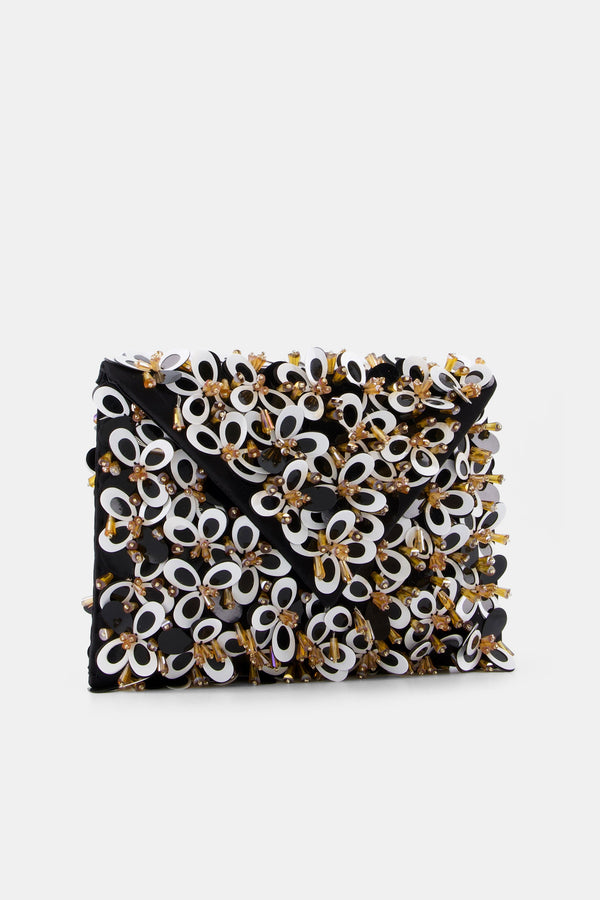 Nean Crystal Embellished Clutch Bag Black