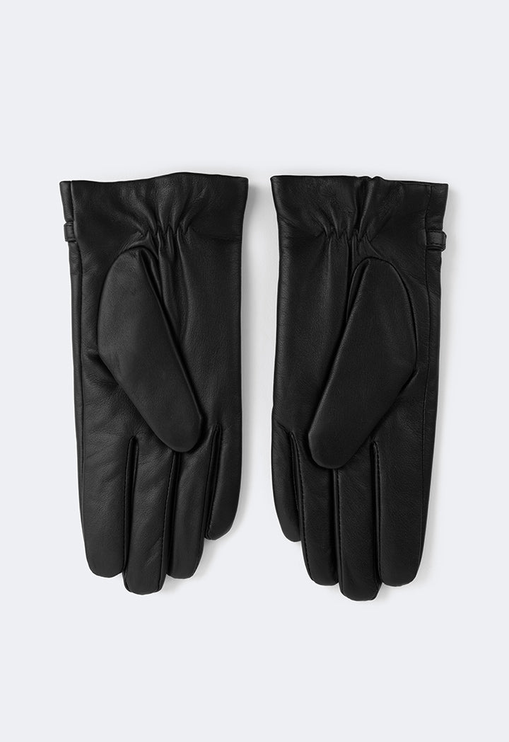 Choice Horseshoe Pu Leather Gloves Black