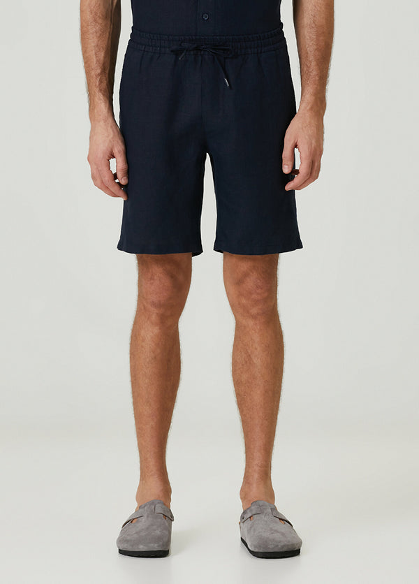 Beymen Club Waist Cord Linen Shorts Navy