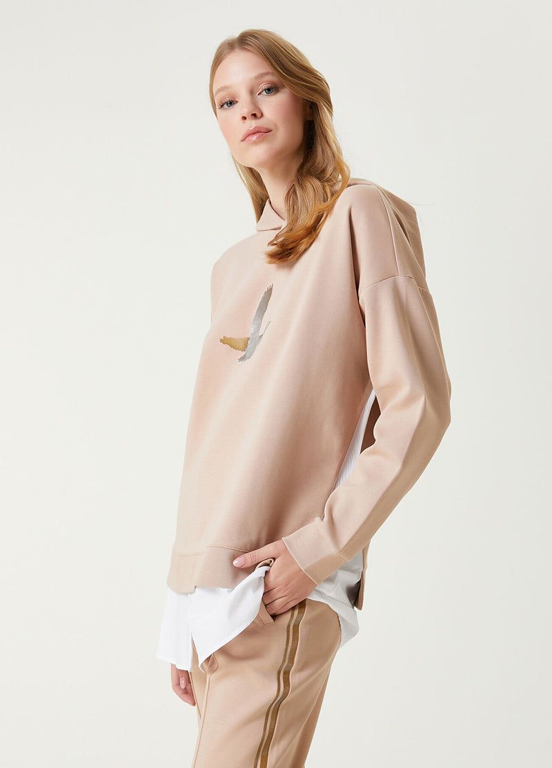 Beymen Club Shirt Detailed Sweatshirt Beige