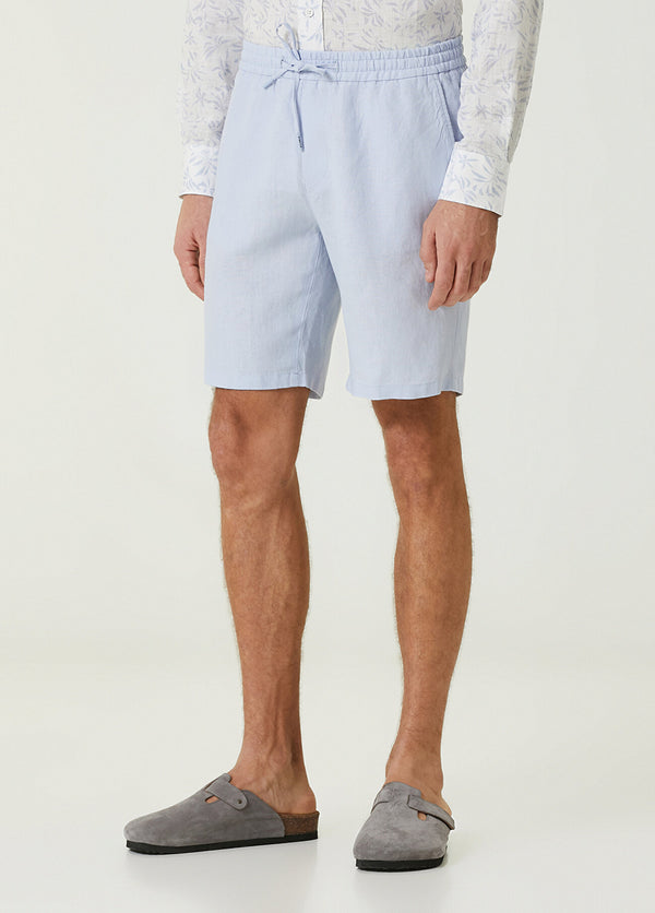 Beymen Club Waist Cord Linen Shorts Blue