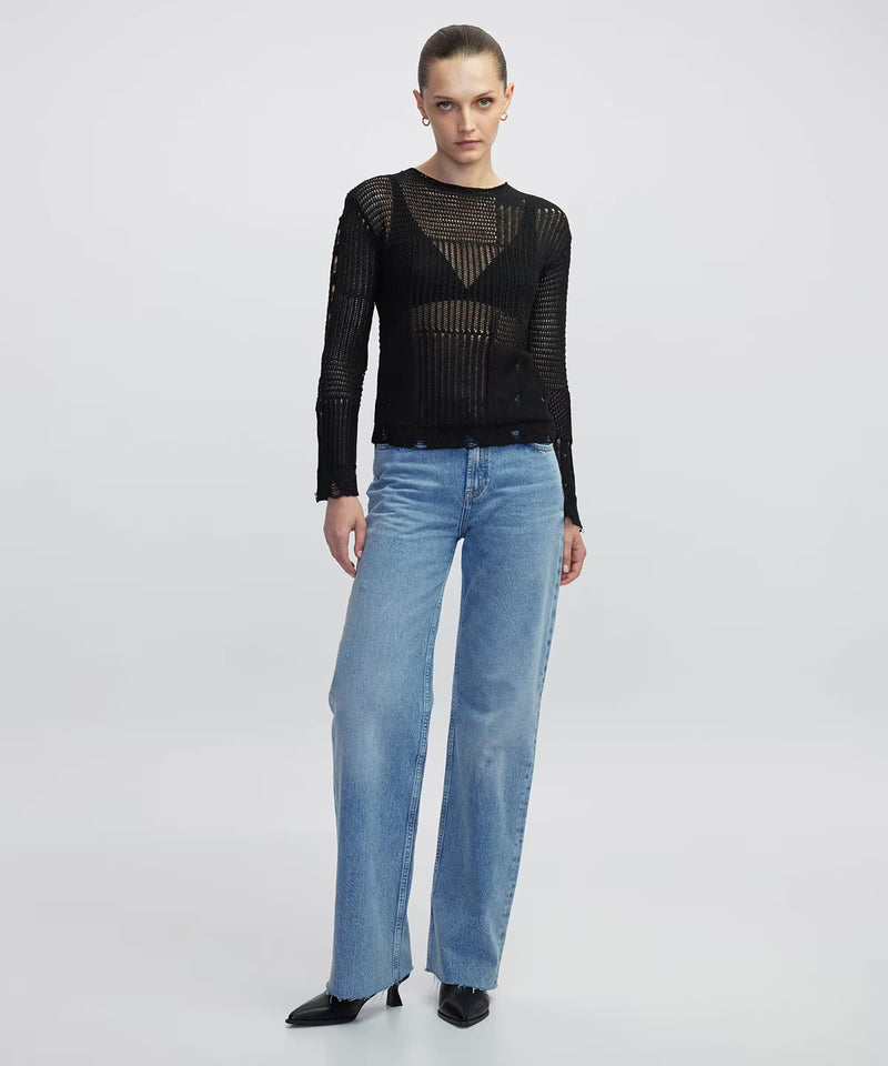 Ipekyol Openwork Knitwear With An Aged Effect Black