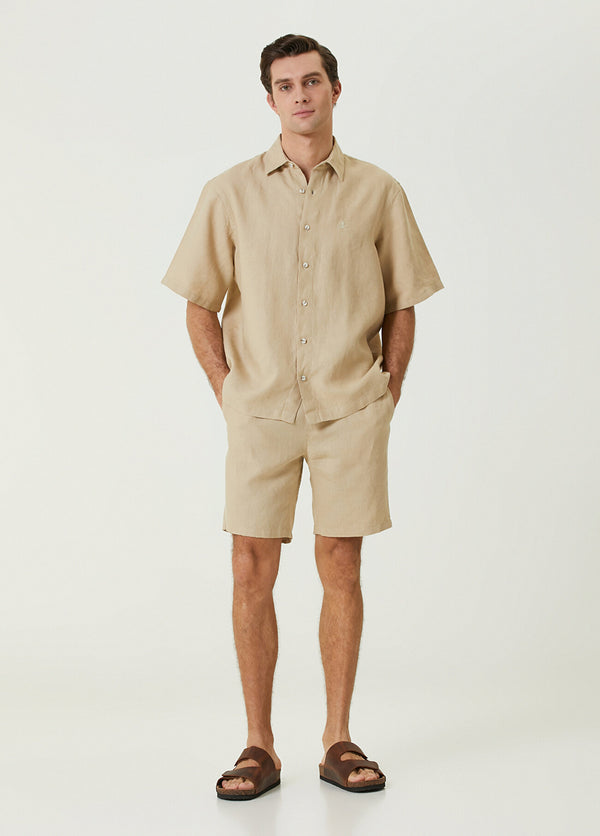 Beymen Club Waist Cord Linen Shorts Beige