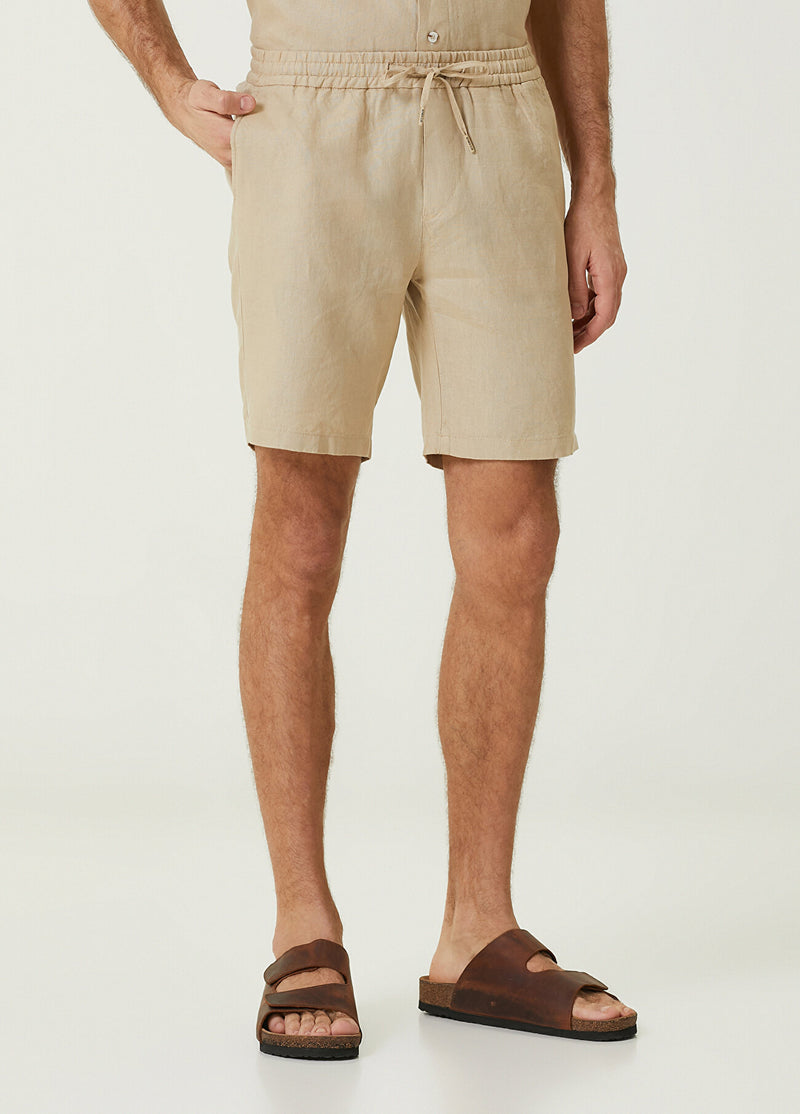 Beymen Club Waist Cord Linen Shorts Beige