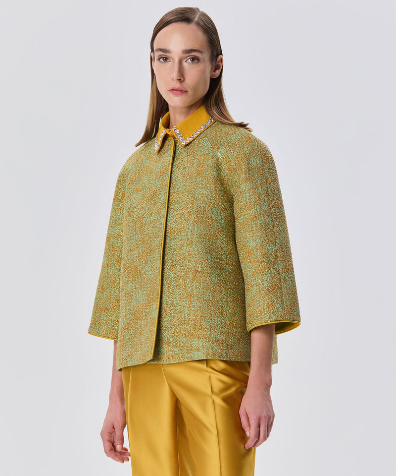 Machka Tweed Textured Jacket Gold