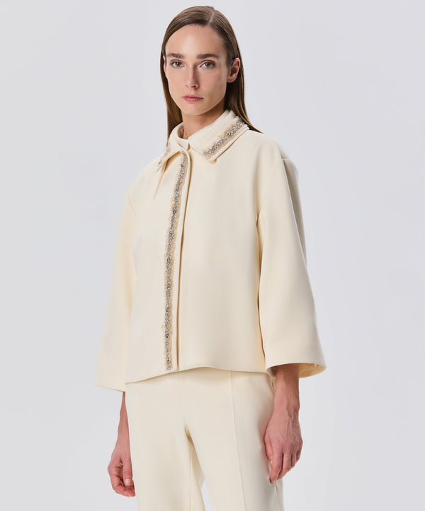 Machka Stone-Embellished Jacket Off White