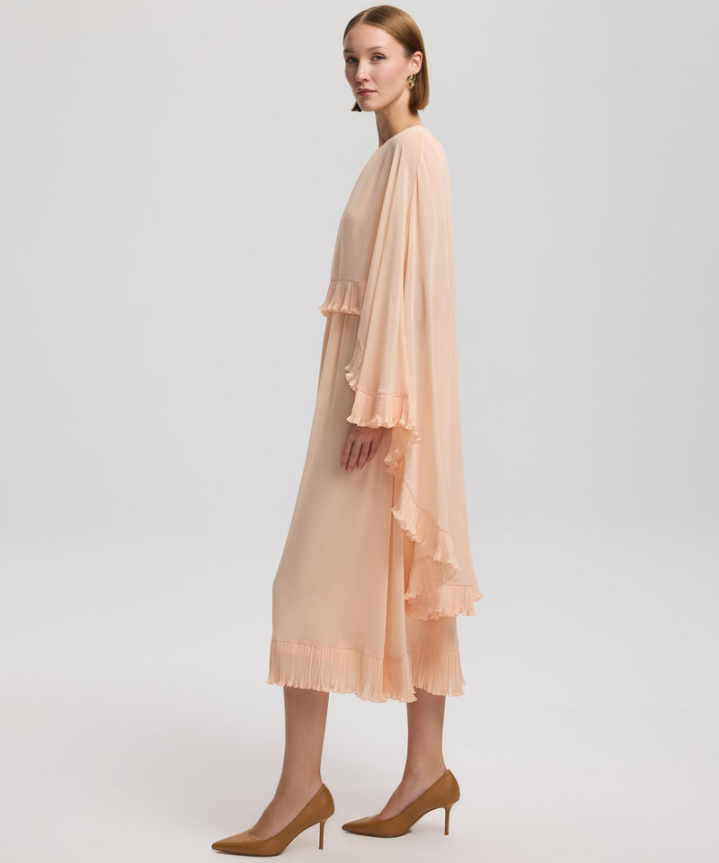 Ipekyol Cape-Effect Dress With Pleat Details Salmon