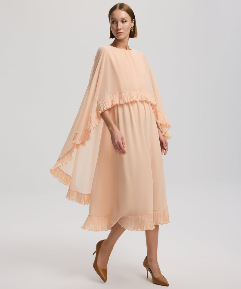 Ipekyol Cape-Effect Dress With Pleat Details Salmon