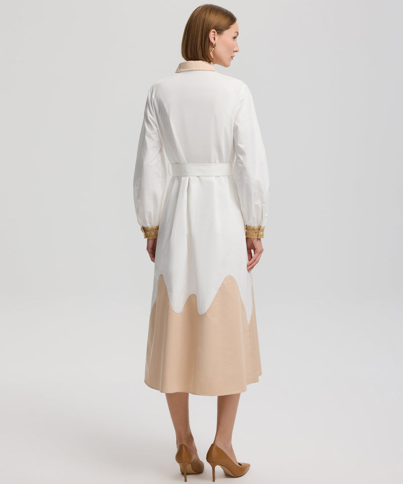 Ipekyol Embroidered Detail Belted Shirt Dress Off White