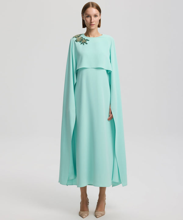 Ipekyol Cape-Effect Dress With Embellishment Mint Green