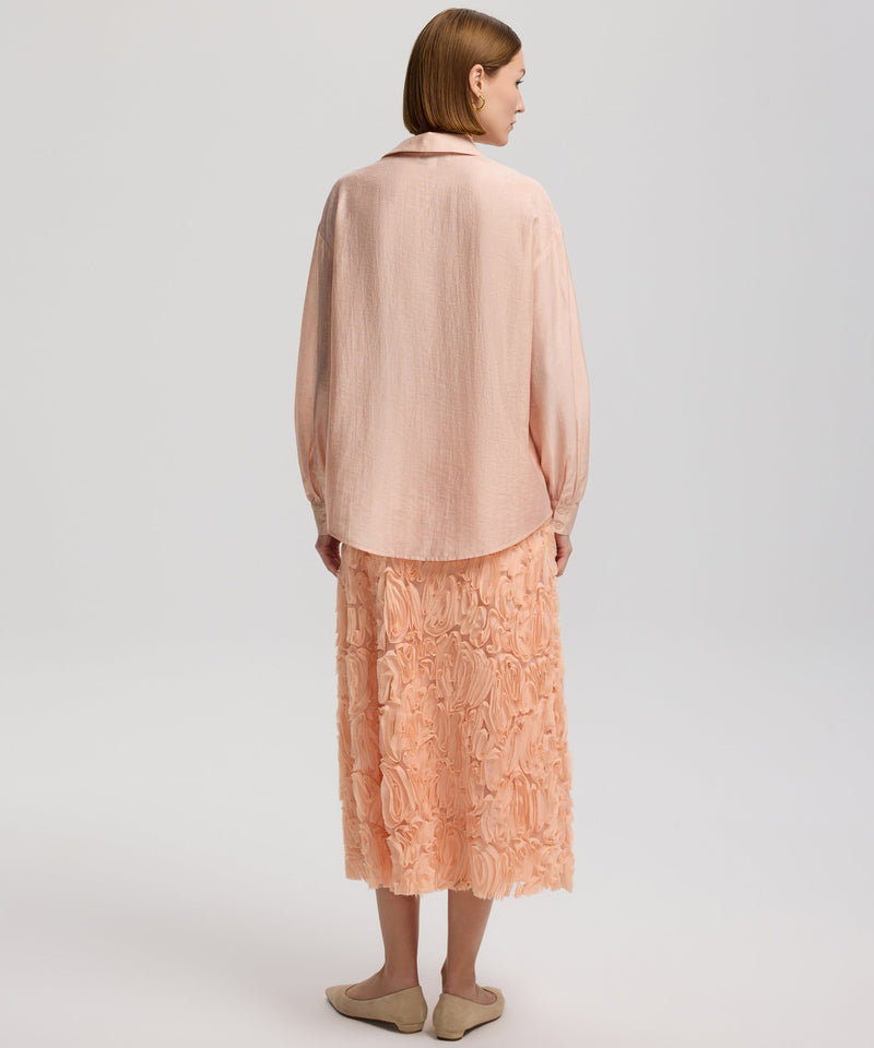 Ipekyol Flower-Embroidered Shirt Salmon