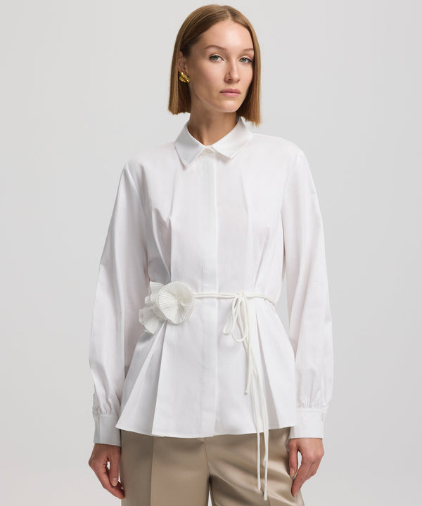 Ipekyol Long Sleeve Shirt With Detailed Belt Off White