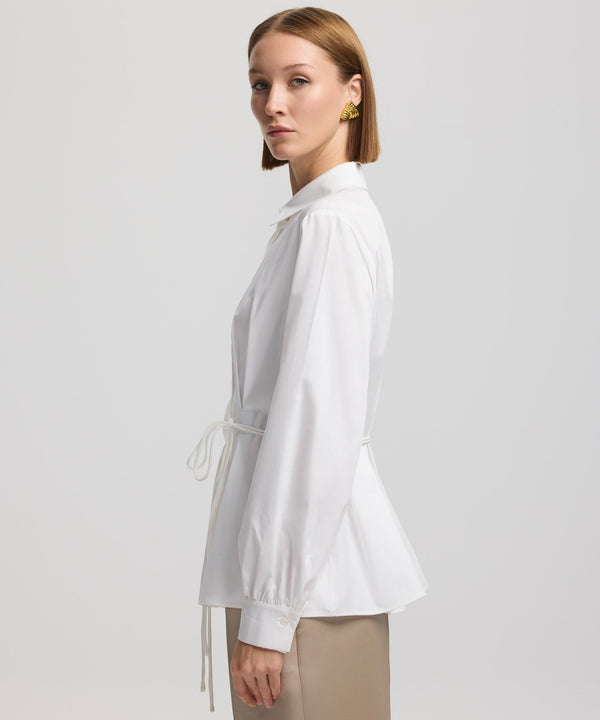 Ipekyol Long Sleeve Shirt With Detailed Belt Off White