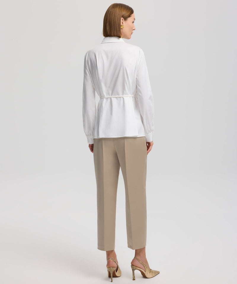 Ipekyol Long Sleeve Shirt With Detailed Belt Off White