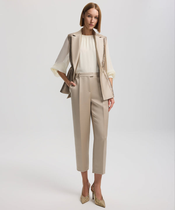 Ipekyol Shiny Textured Trousers Light Khaki