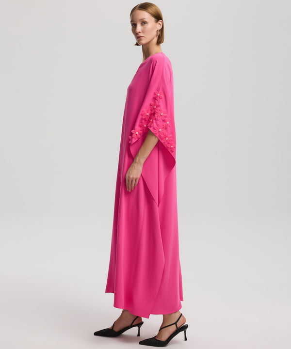 Ipekyol Flower-Embroidered V-Neck Dress Fuchsia