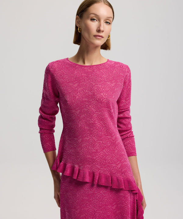 Ipekyol Asymmetrical Patterned Knitwear Fuchsia