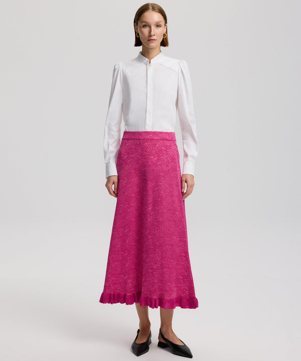 Ipekyol Patterned Textured Skirt Fuchsia