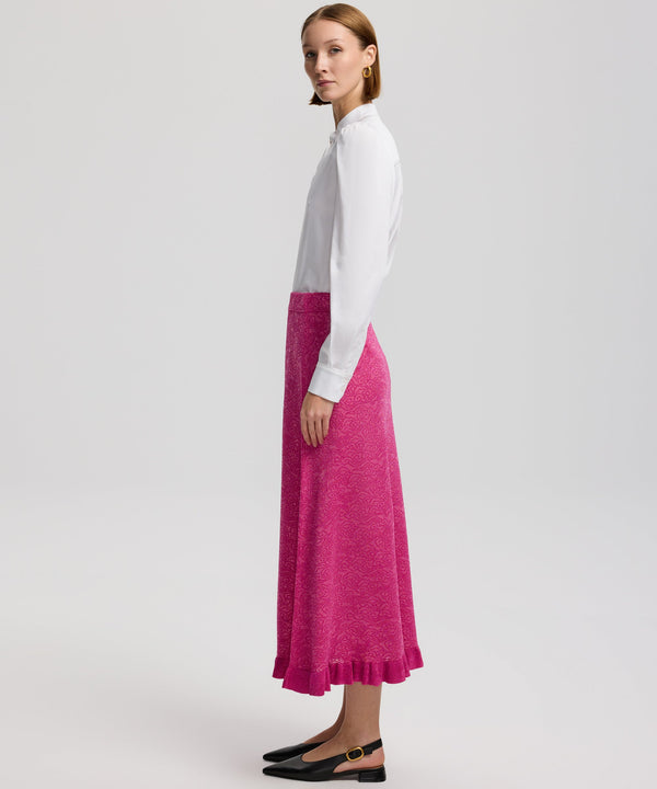 Ipekyol Patterned Textured Skirt Fuchsia