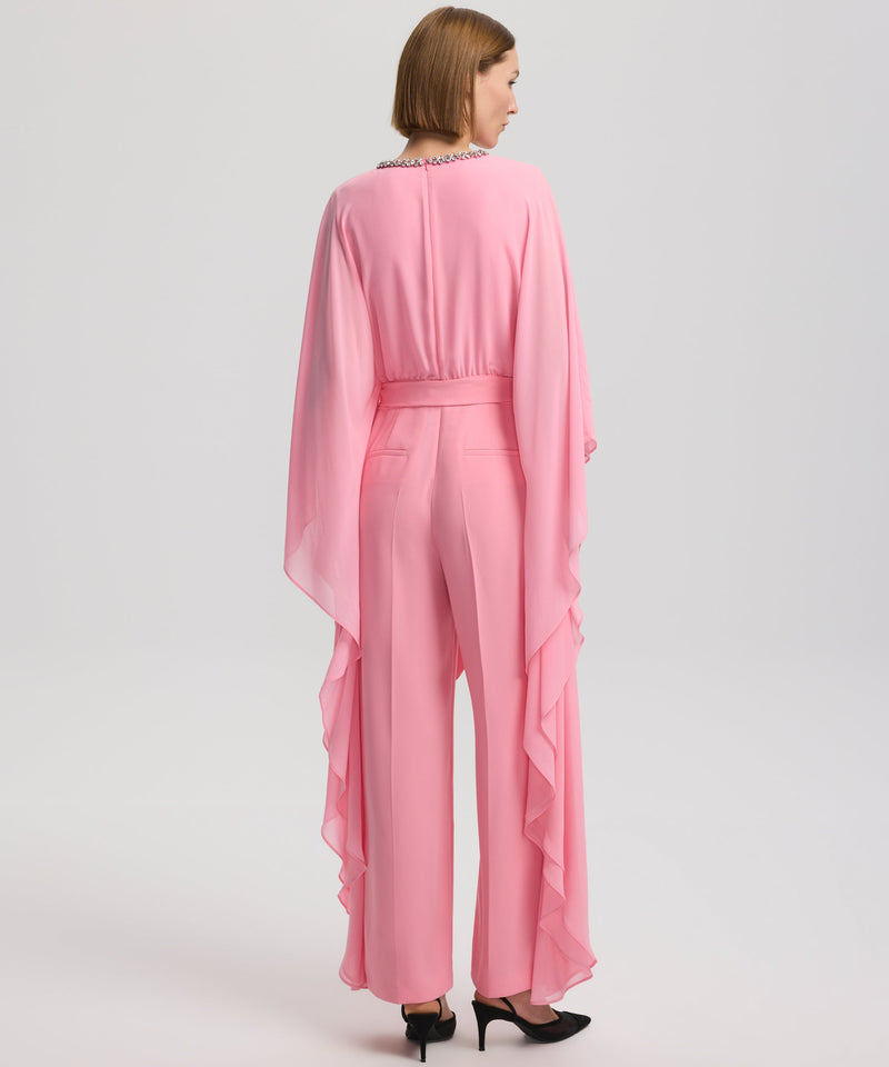 Ipekyol Jewel Neck Draped Jumpsuit Pink