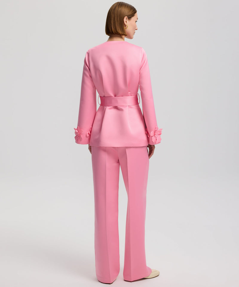 Ipekyol Detailed Sleeve Belted Jacket Pink