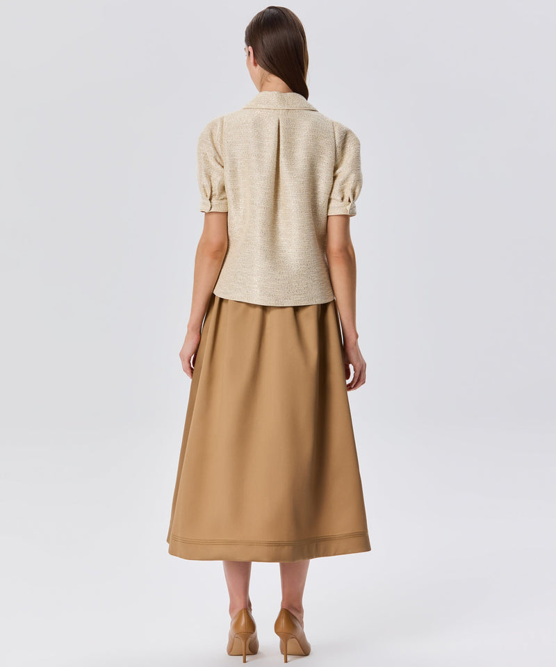 Machka Belted A-Line Skirt Dark Beige