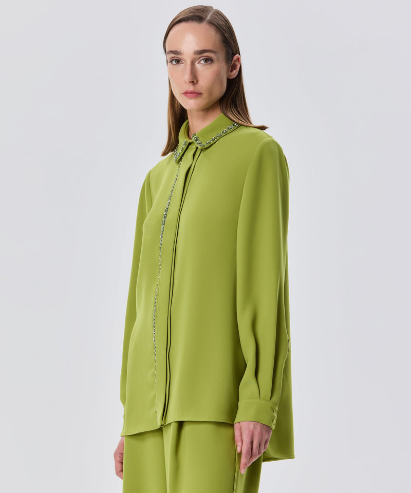 Machka Embroidered Detail Shirt Green