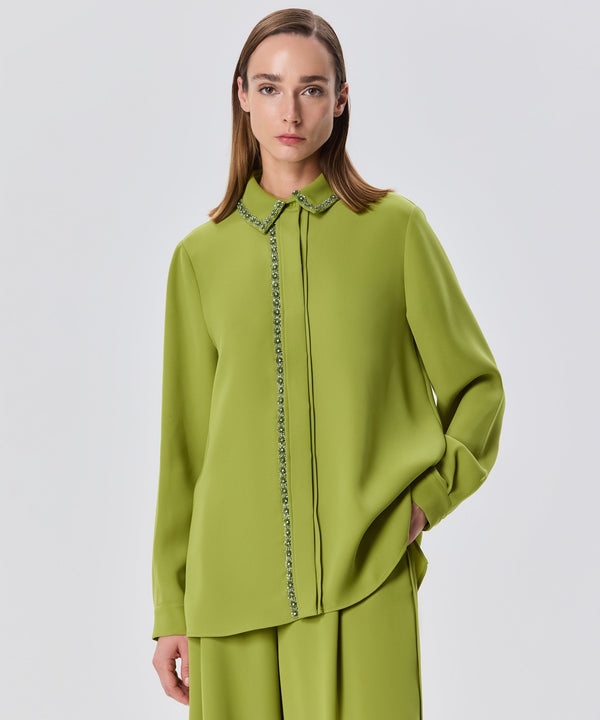 Machka Embroidered Detail Shirt Green