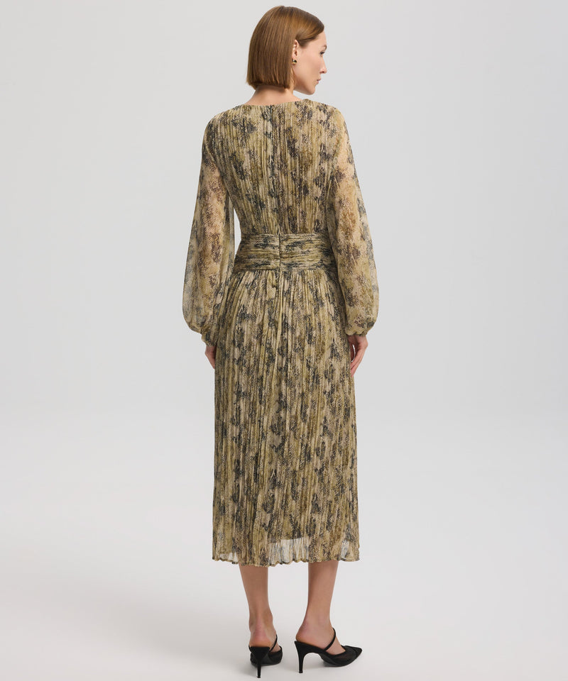Ipekyol Waist Detailed Printed Dress Khaki