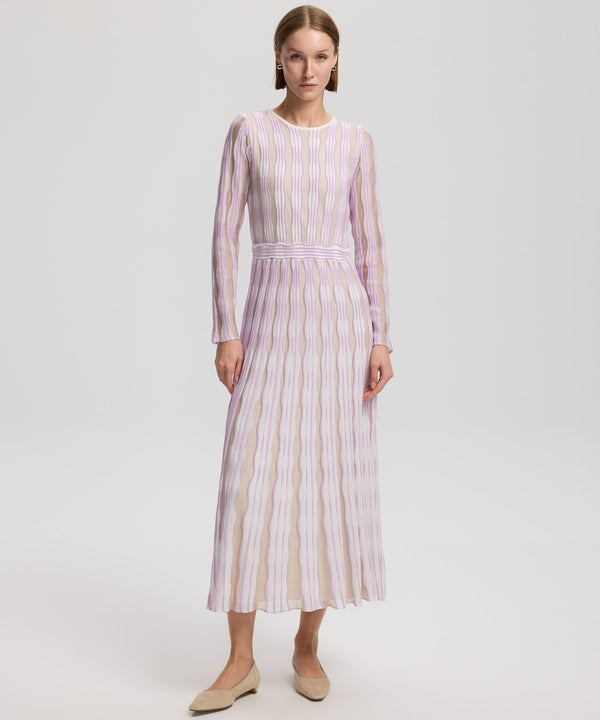 Ipekyol Patterned Knit Long Sleeve Dress Lilac