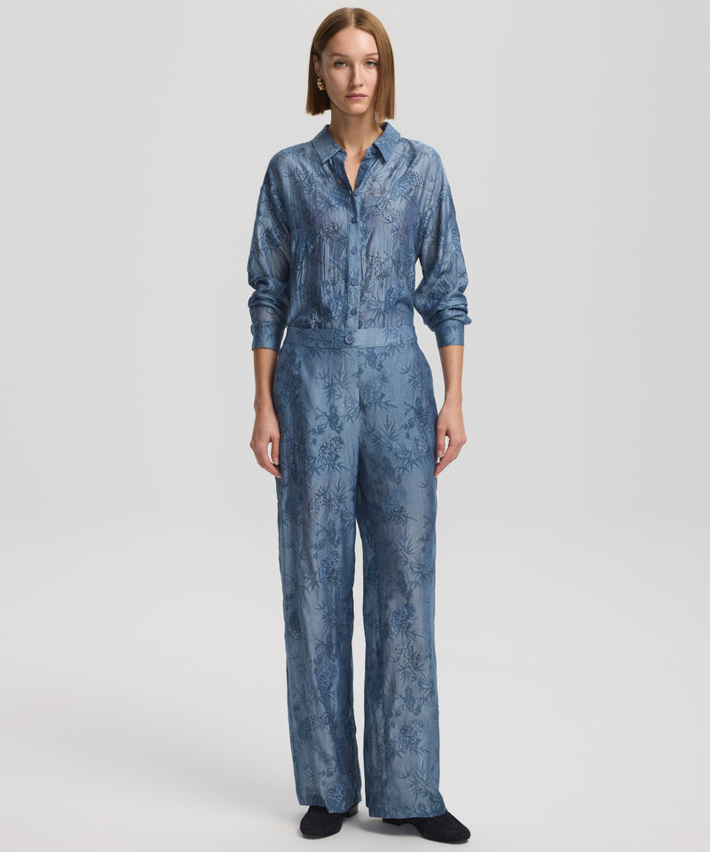 Ipekyol Bead-Embroidered Pattern Trousers Blue