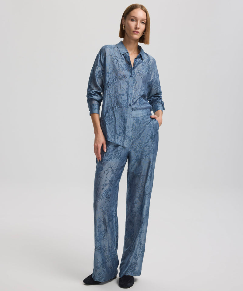 Ipekyol Bead-Embroidered Pattern Trousers Blue