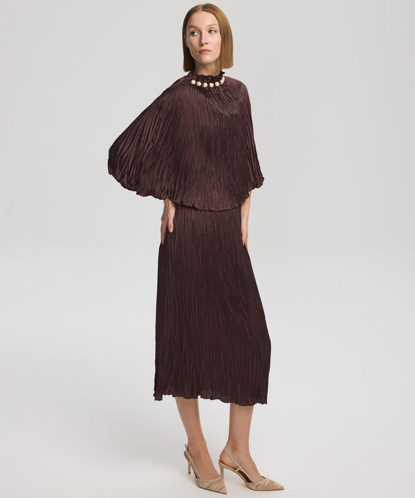 Ipekyol Two-Piece Form Pleated Dress Brown