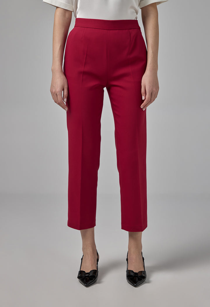 Choice Peg Leg Basic Trousers Burgundy