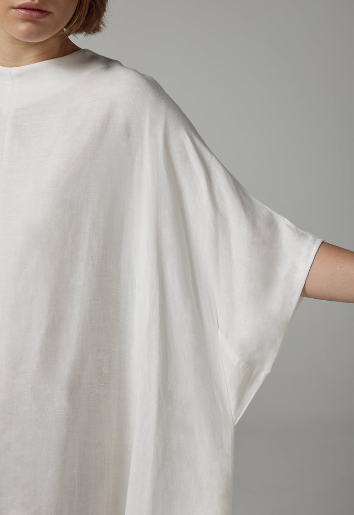 Choice Short Sleeve A-Line Jersey Dress Off White