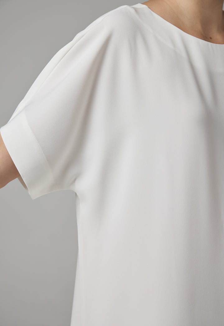 Choice Cap Sleeves Basic Maxi Dress  Off White