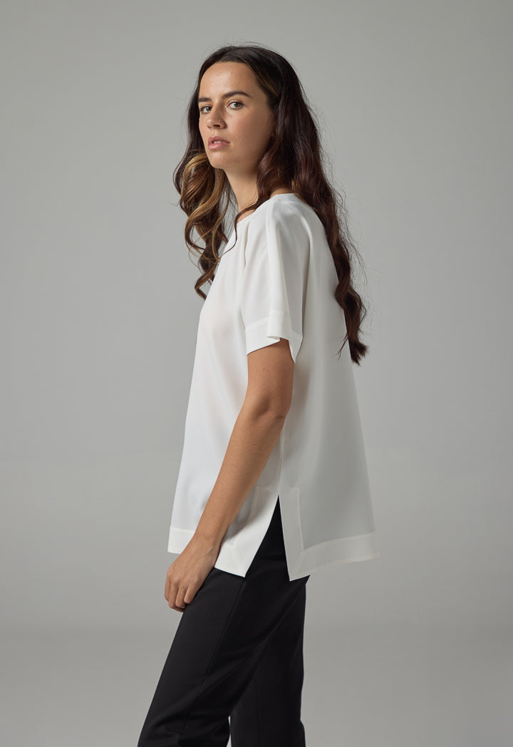 Choice Short Sleeve Basic T-Shirt Off White
