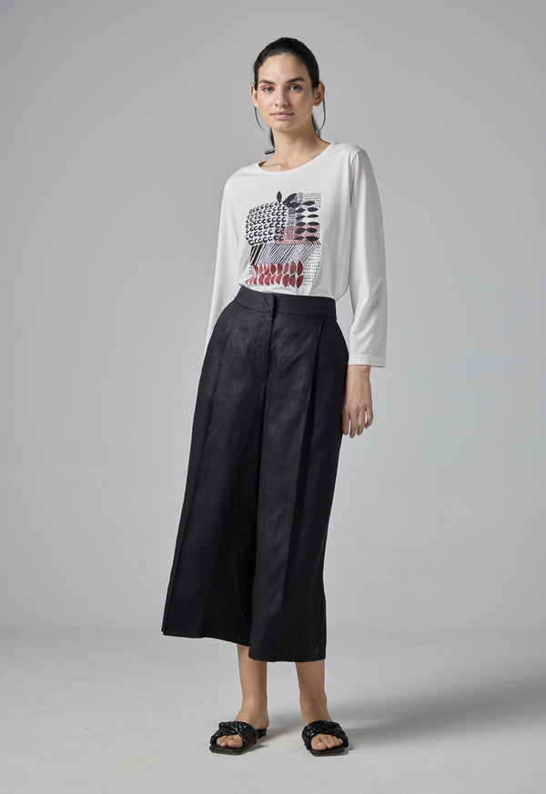 Choice Wide Leg Basic Trousers Black