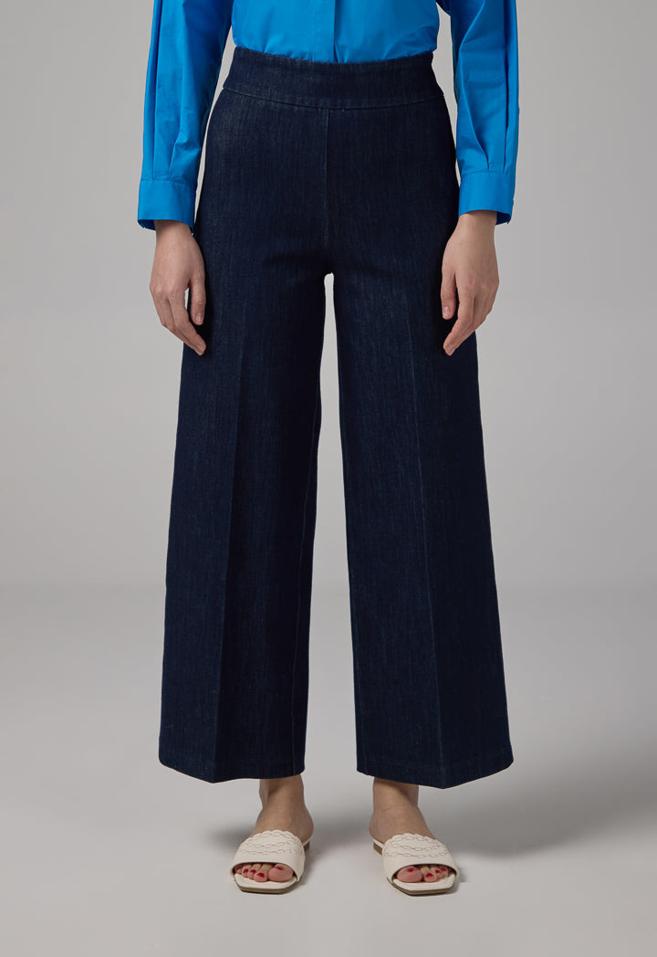 Choice Straight Wide Leg Basic Denim Trousers Denim Blue