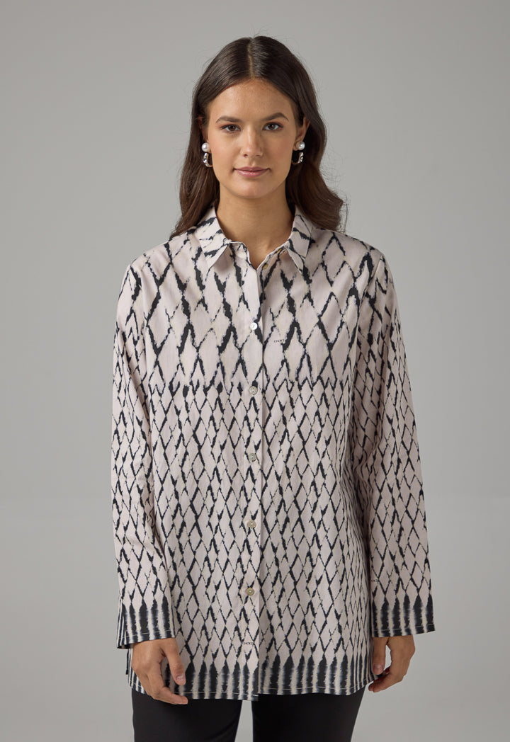 Choice Geometrical Print Relaxed Fit Shirt Multi Color