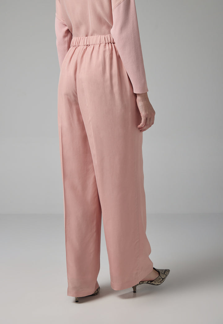 Choice Solid Wide Legs Trouser Blush