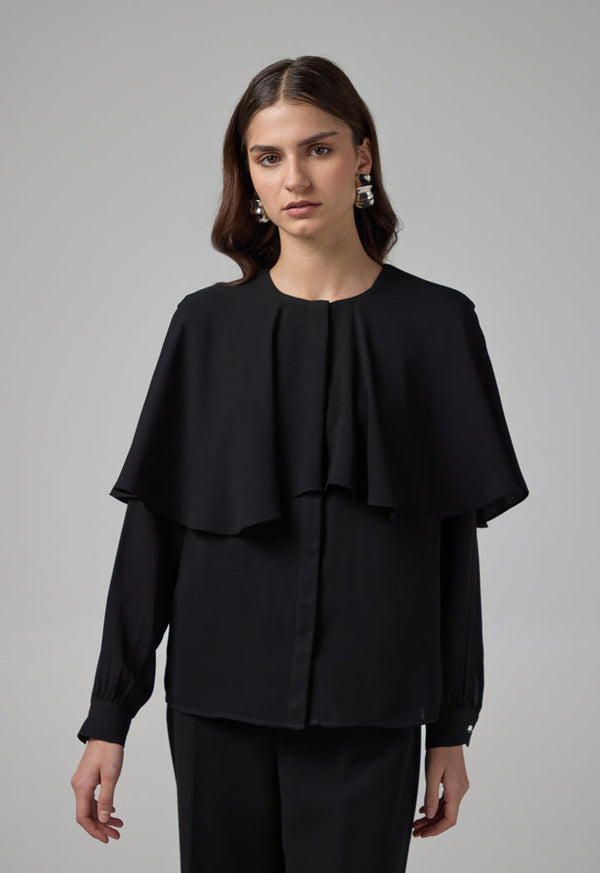 Choice Solid Relaxed Fit Blouse Black