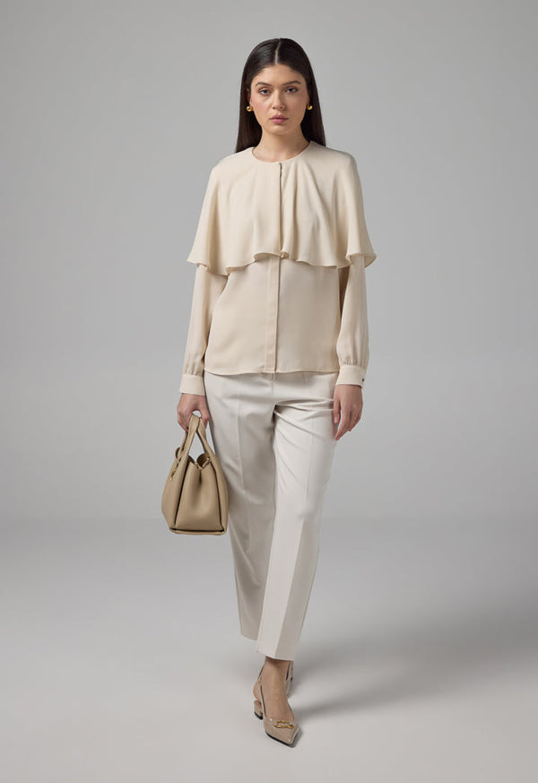 Choice Solid Relaxed Fit Blouse Sand