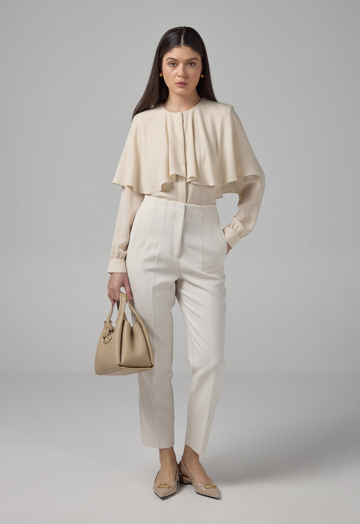 Choice Solid Relaxed Fit Blouse Sand