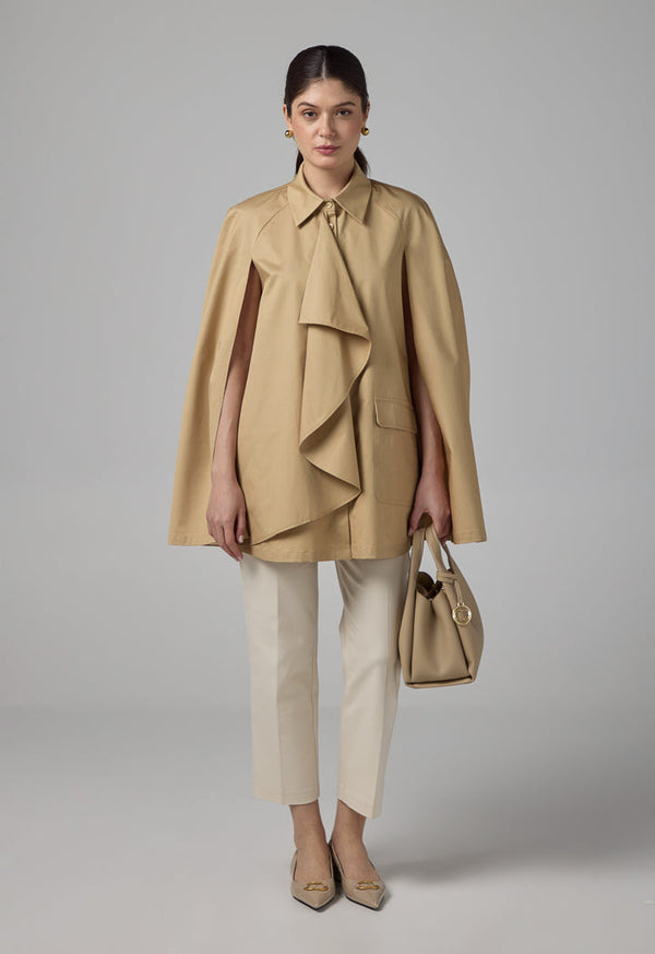 Choice Solid Front Flap Pockets Cape Beige