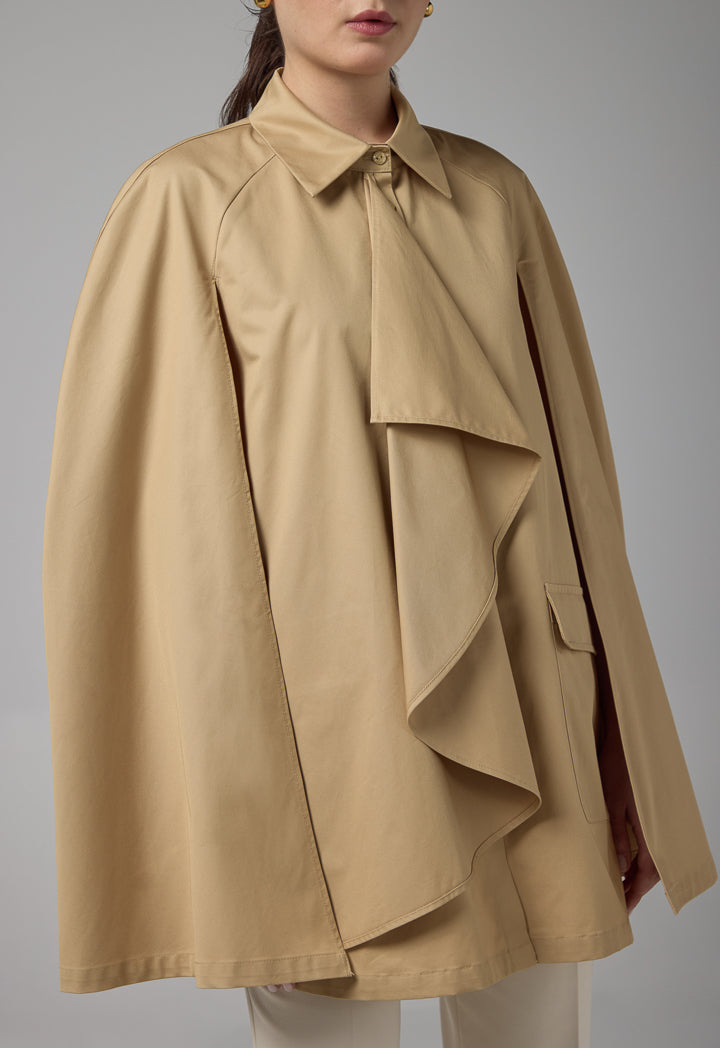 Choice Solid Front Flap Pockets Cape Beige